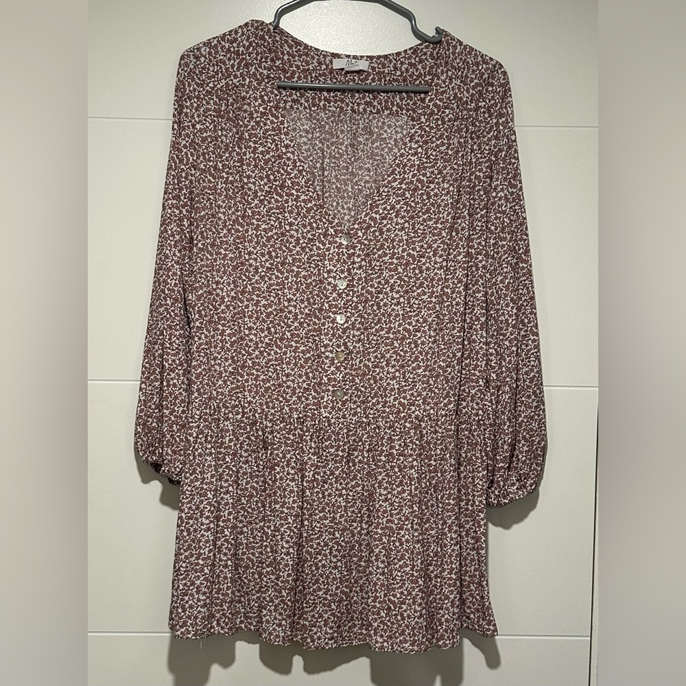 Montce Pink Floral Long Sleeve Dress